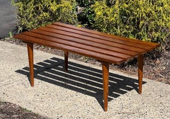 Vintage Mid-Century Modern Slat Bench or Coffee Table