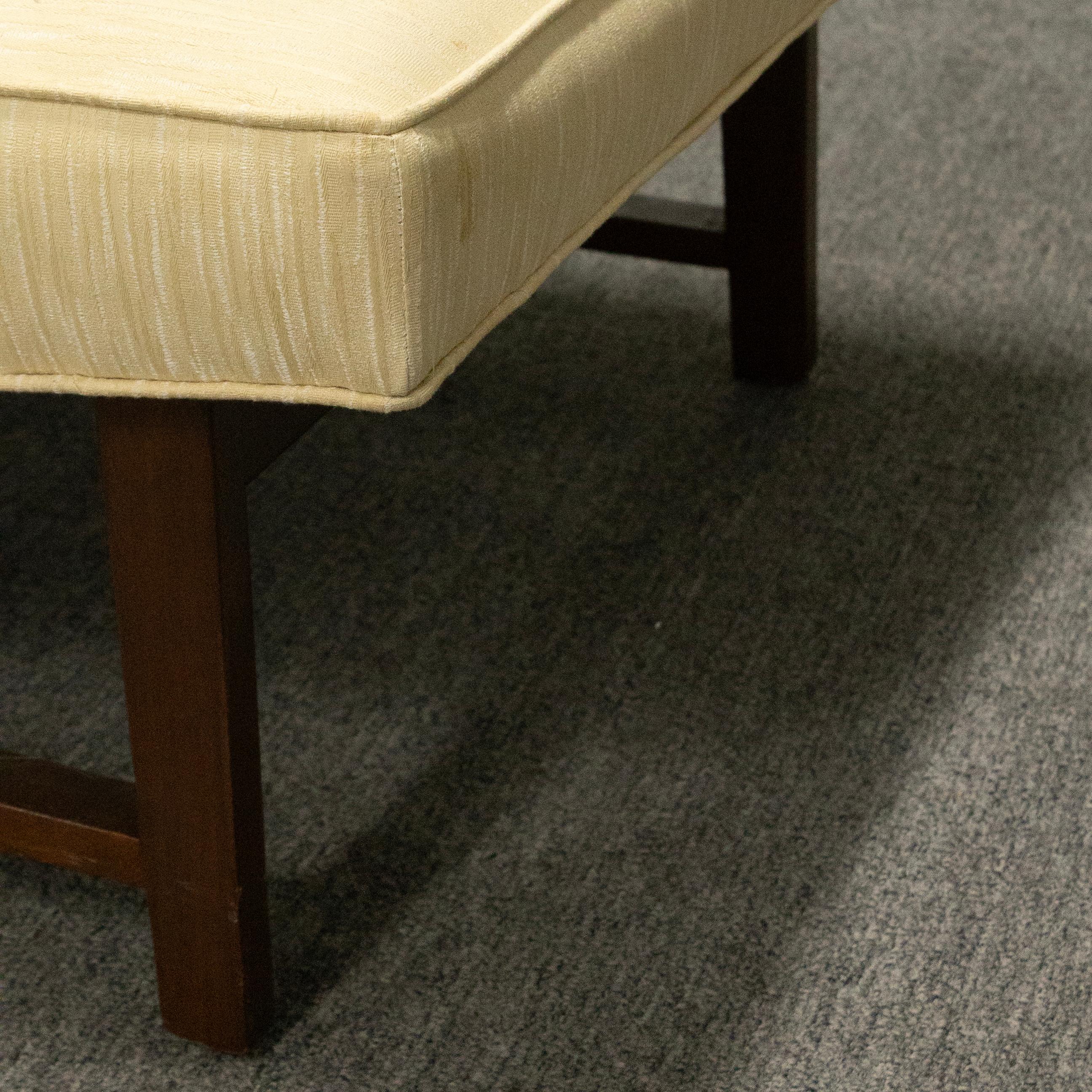 Vintage Mid Century Modern Slipper Chair in Style of Edward Wormley Beige Fabric For Sale 3