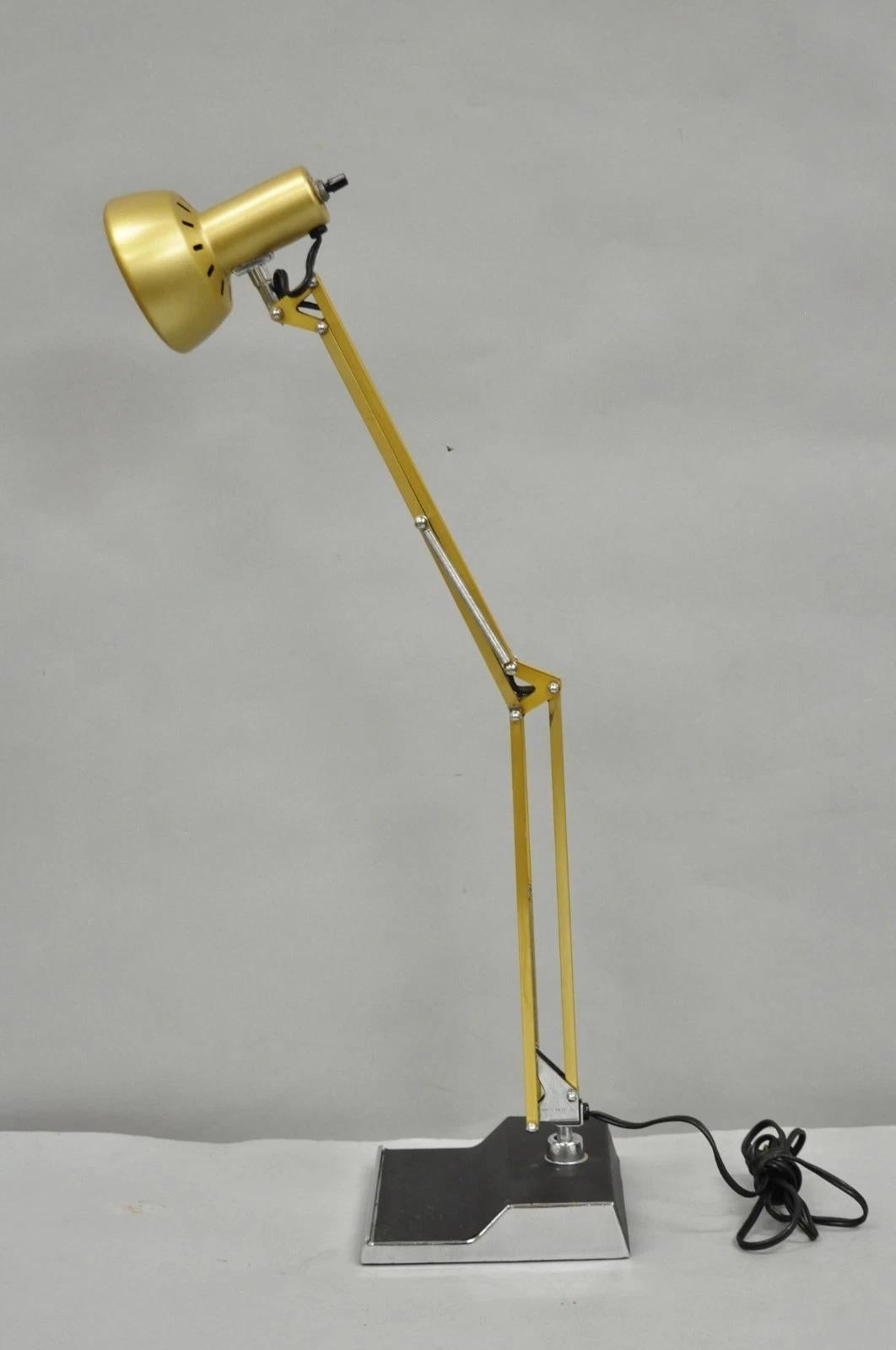 Mid-Century Modern Vintage Mid Century Modern Small Brass Architects Drafting Desk Lamp by Electrix For Sale