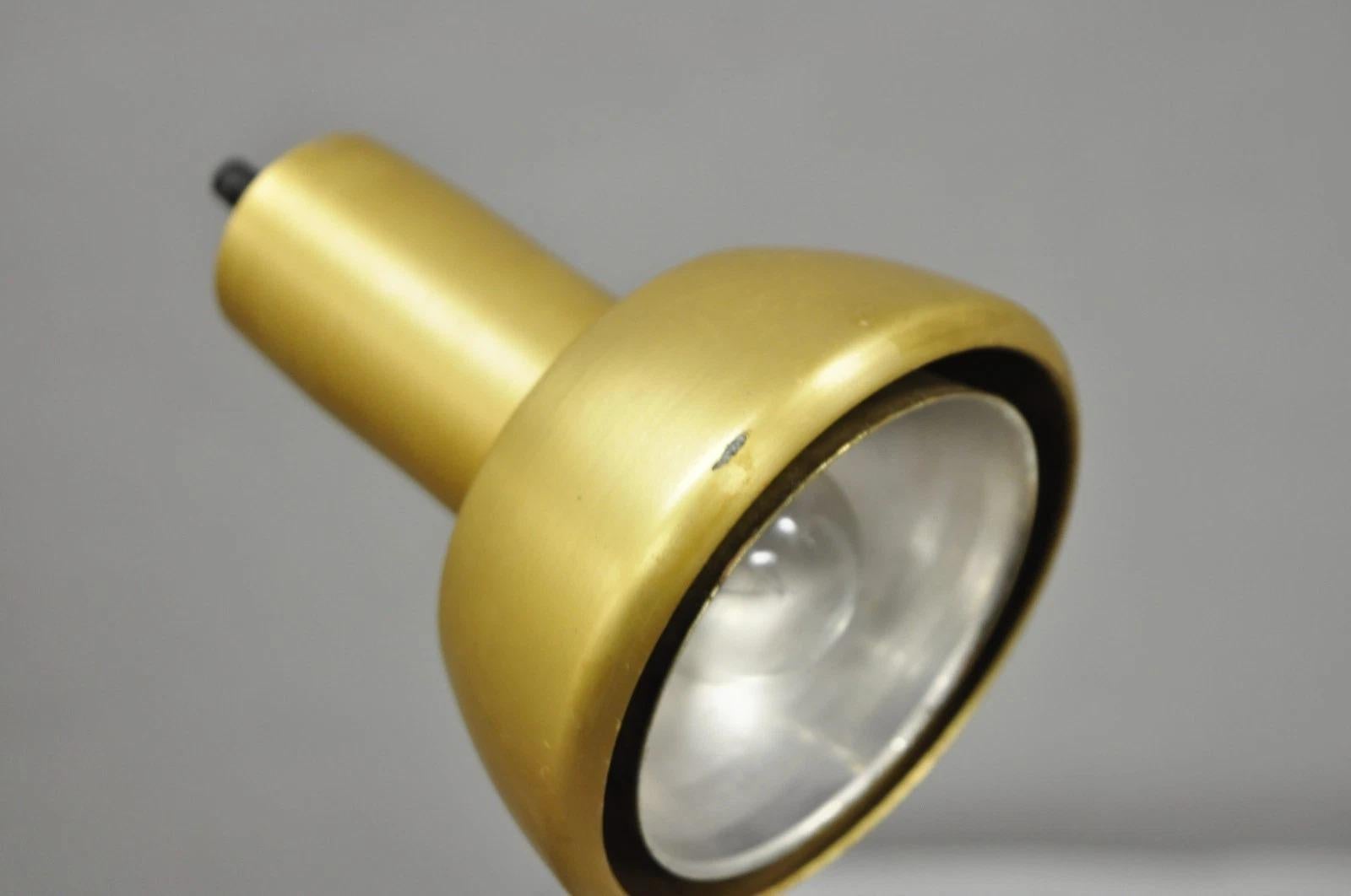 Vintage Mid Century Modern Small Brass Architects Drafting Desk Lamp by Electrix For Sale 1