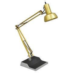 Vintage Mid Century Modern Small Brass Architects Drafting Desk Lamp by Electrix