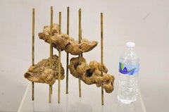 Vintage Mid Century Modern Small Burlwood Free Form Abstract Table Sculpture