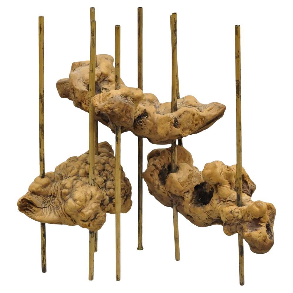 Petite sculpture de table abstraite en bois de ronce de style moderne du milieu du siècle dernier