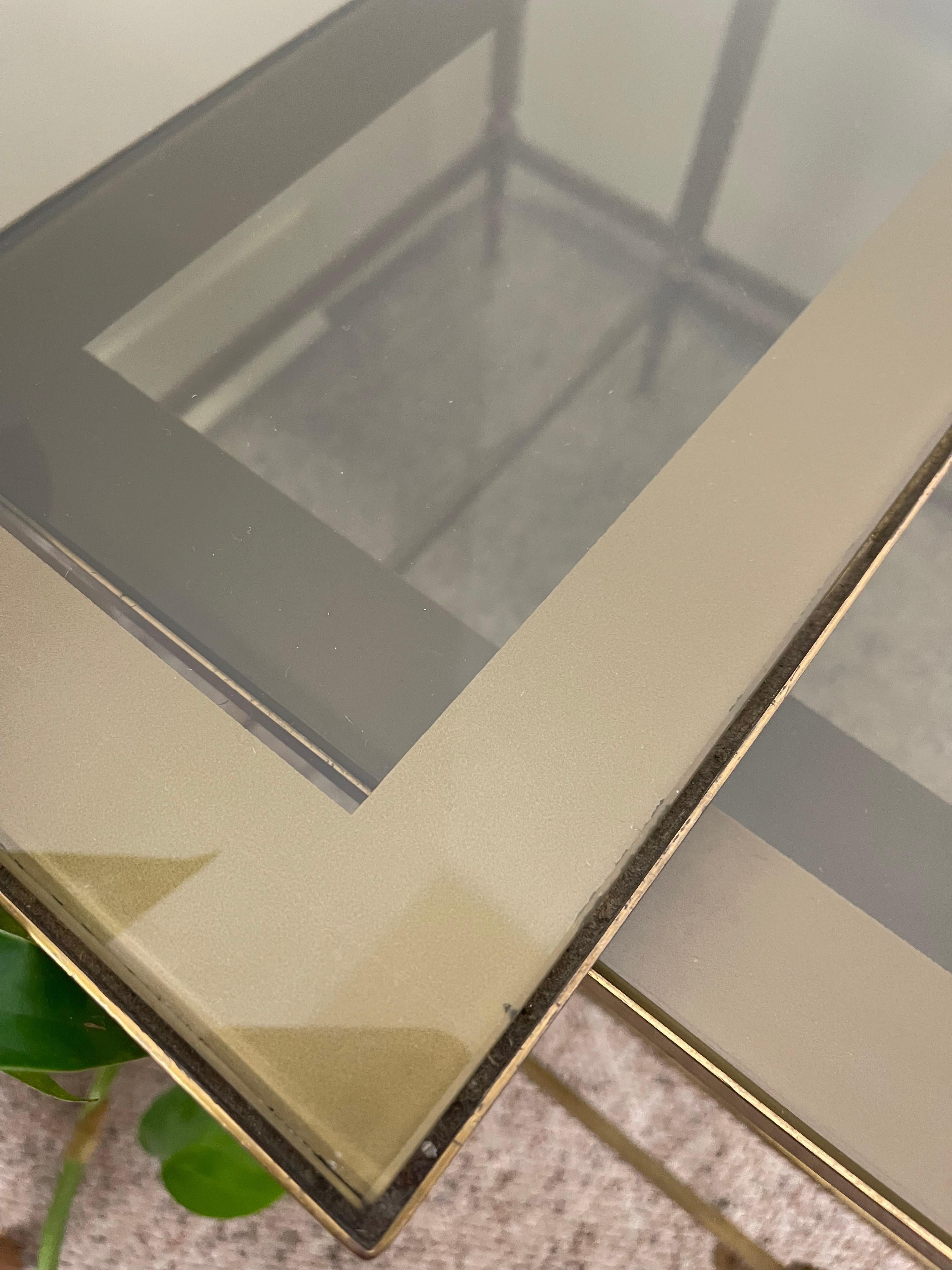 Vintage Mid-Century Modern Smoked Glass Nesting Tables, Set of Three For Sale 5