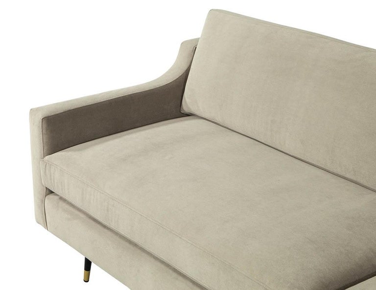 Vintage Mid Century Modern Sofa In Designer Velvet For Sale At 1stdibs