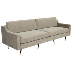 Vintage Mid-Century Modern Sofa in Designer Velvet