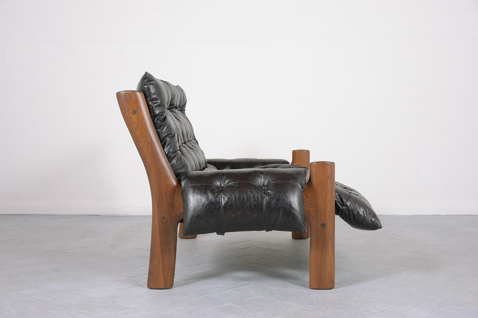 Teak Mid Century Modern Sofa in the Manner of Sergio Rodrigues