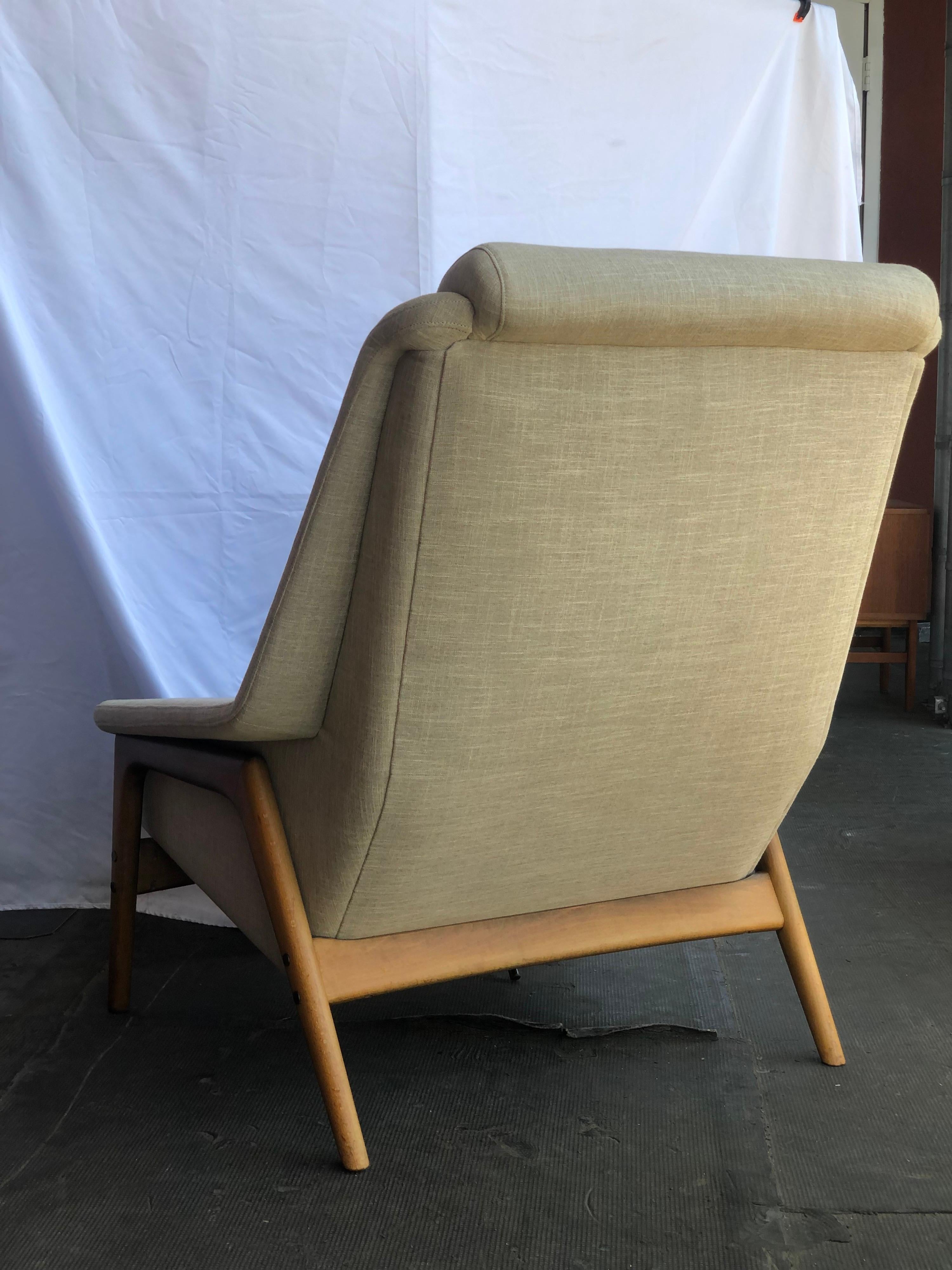 Vintage Mid-Century Modern Sofa Lounge Chair by Folke Ohlsson for DUX In Good Condition For Sale In Seattle, WA