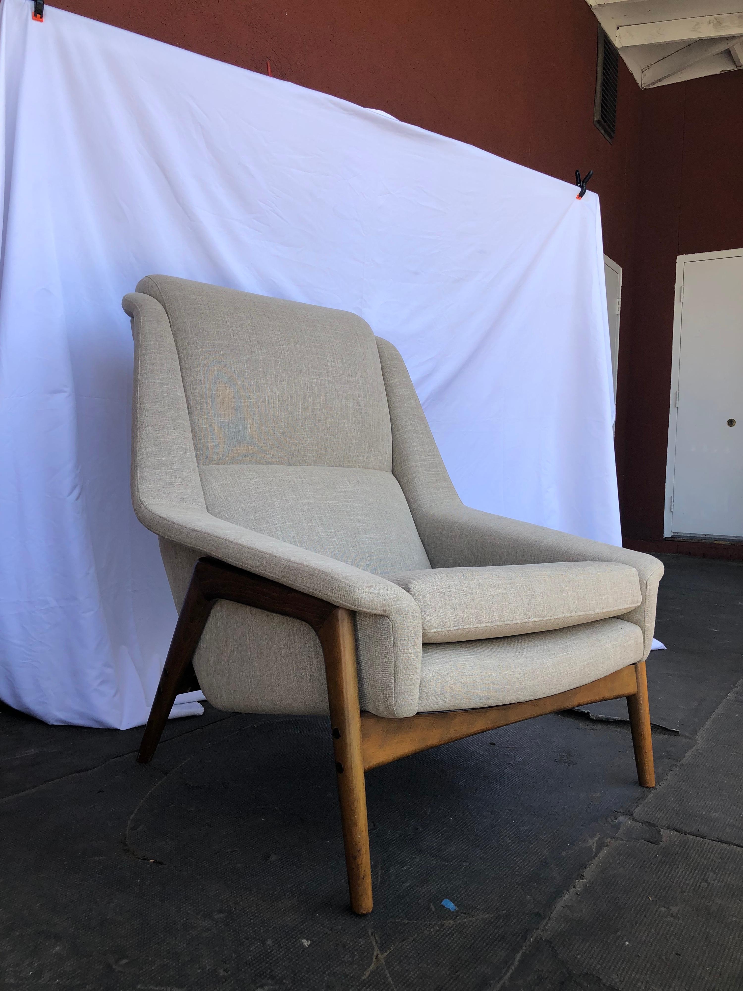 Mid-20th Century Vintage Mid-Century Modern Sofa Lounge Chair by Folke Ohlsson for DUX For Sale