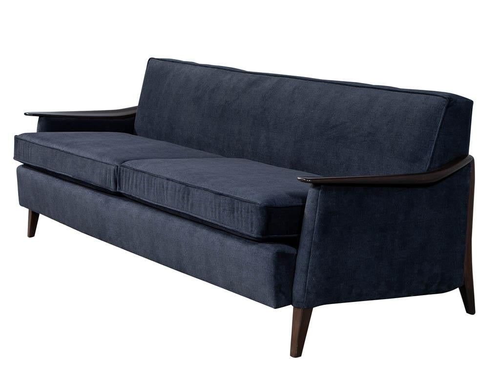 American Vintage Mid-Century Modern Sofa Navy