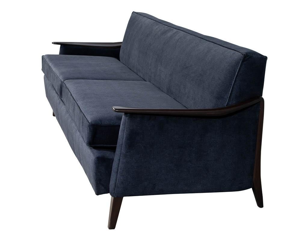 Vintage Mid-Century Modern Sofa Navy In Excellent Condition In North York, ON