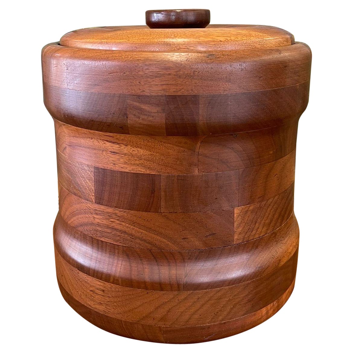 Eisschachtel aus massivem schwarzem Nussbaumholz von Custom Kraft, Mid-Century Modern, Vintage.