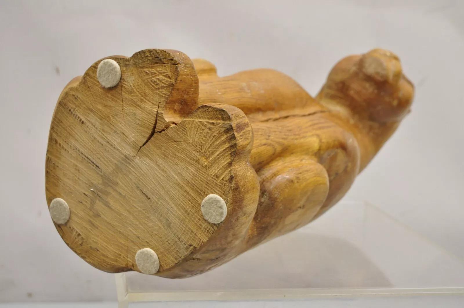 Vintage Mid Century Modern Solid Carved Wood 24