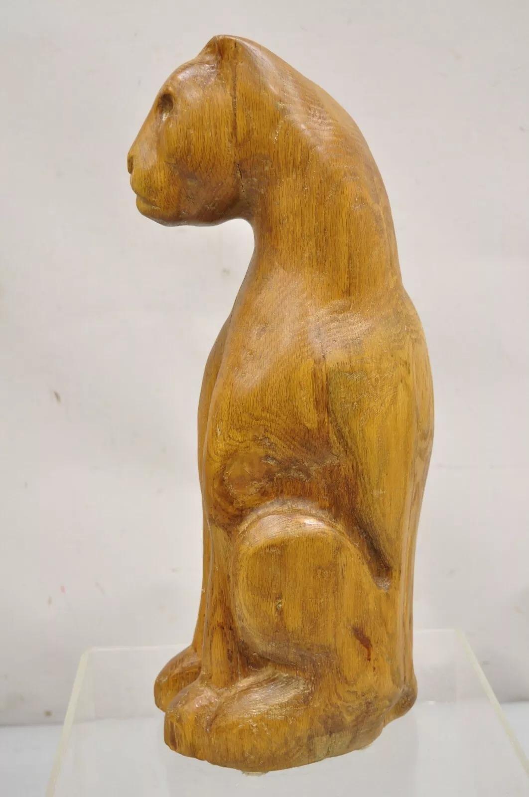 Vintage Mid Century Modern Solid Carved Wood 24