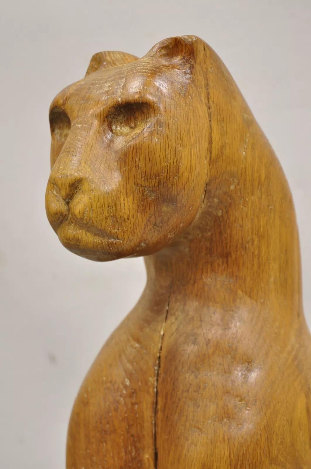 Vintage Mid Century Modern Solid Carved Wood 24