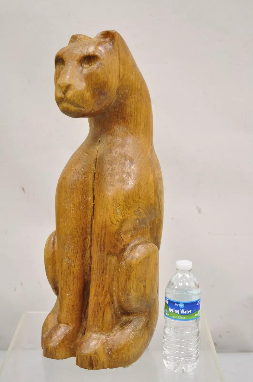 Vintage Mid Century Modern Solid Carved Wood 24