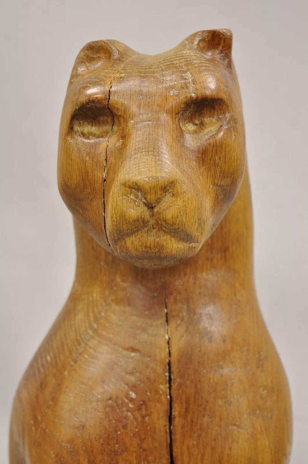 Unknown Vintage Mid Century Modern Solid Carved Wood 24