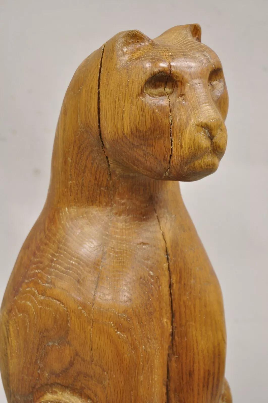 Vintage Mid Century Modern Solid Carved Wood 24