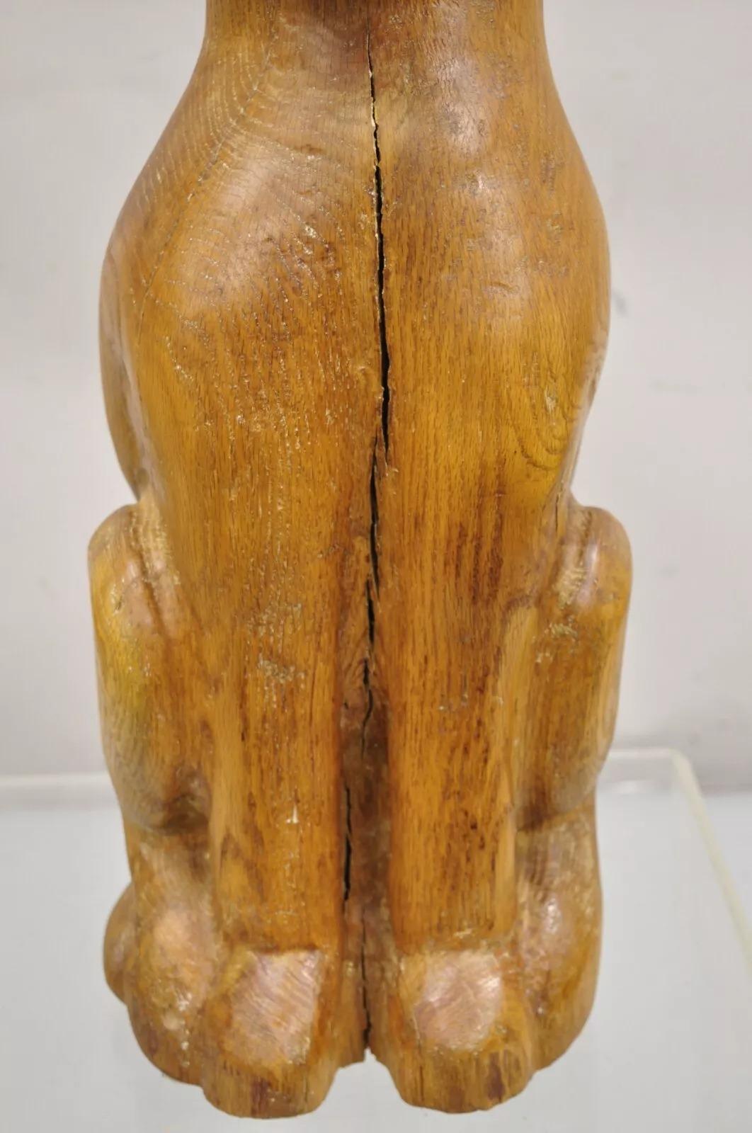 Vintage Mid Century Modern Solid Carved Wood 24