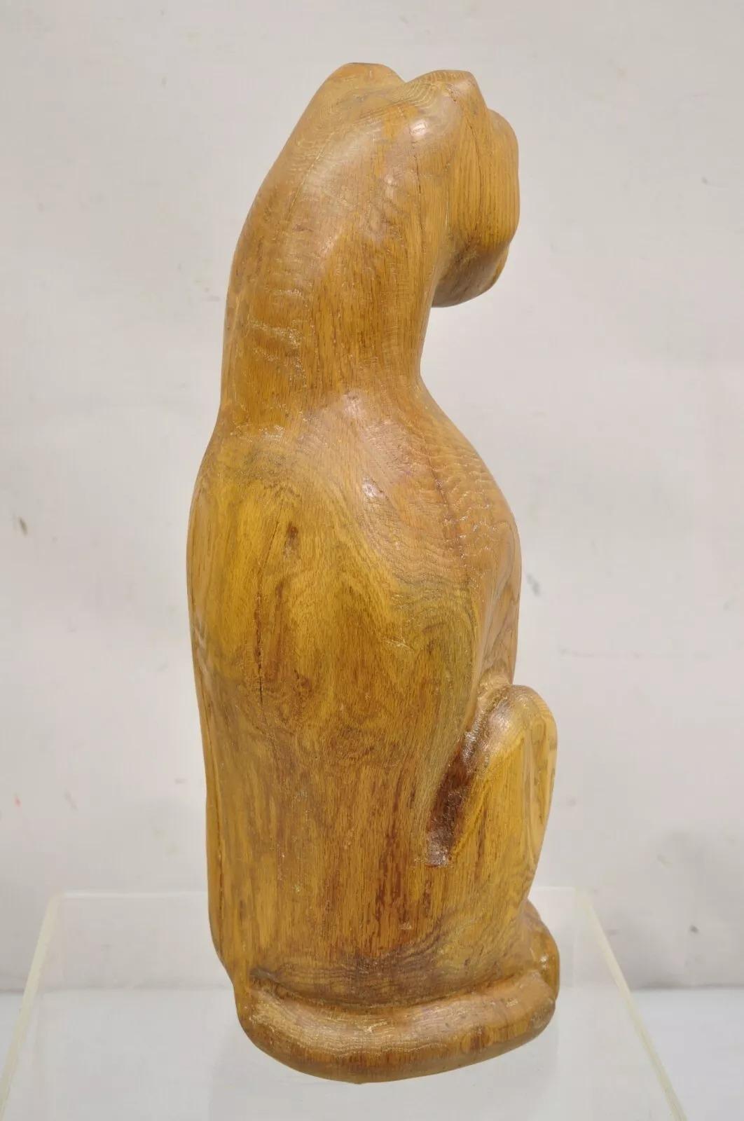 Vintage Mid Century Modern Solid Carved Wood 24