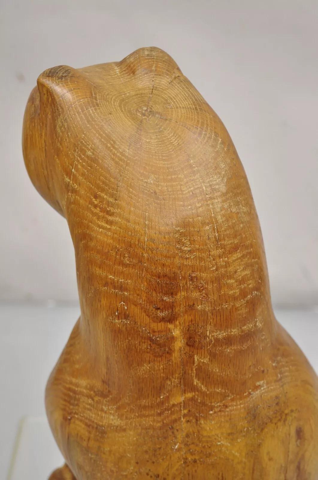 Vintage Mid Century Modern Solid Carved Wood 24
