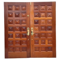 Vintage Mid-Century Modern Solid Mahogany Panel Doors - a Set of 14