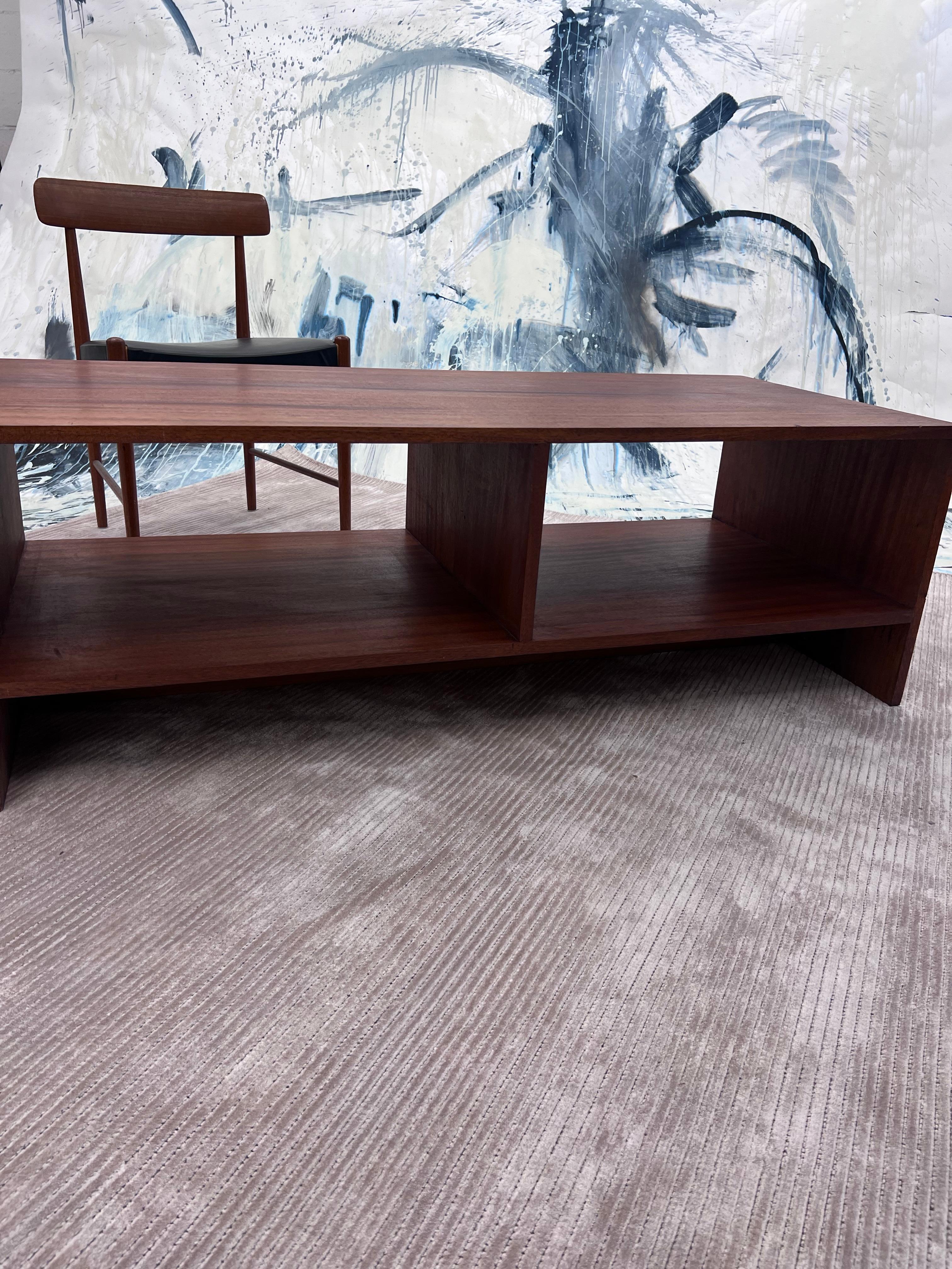Vintage Mid century modern solid mahogany Two-tiered  waterfall coffee table  For Sale 3