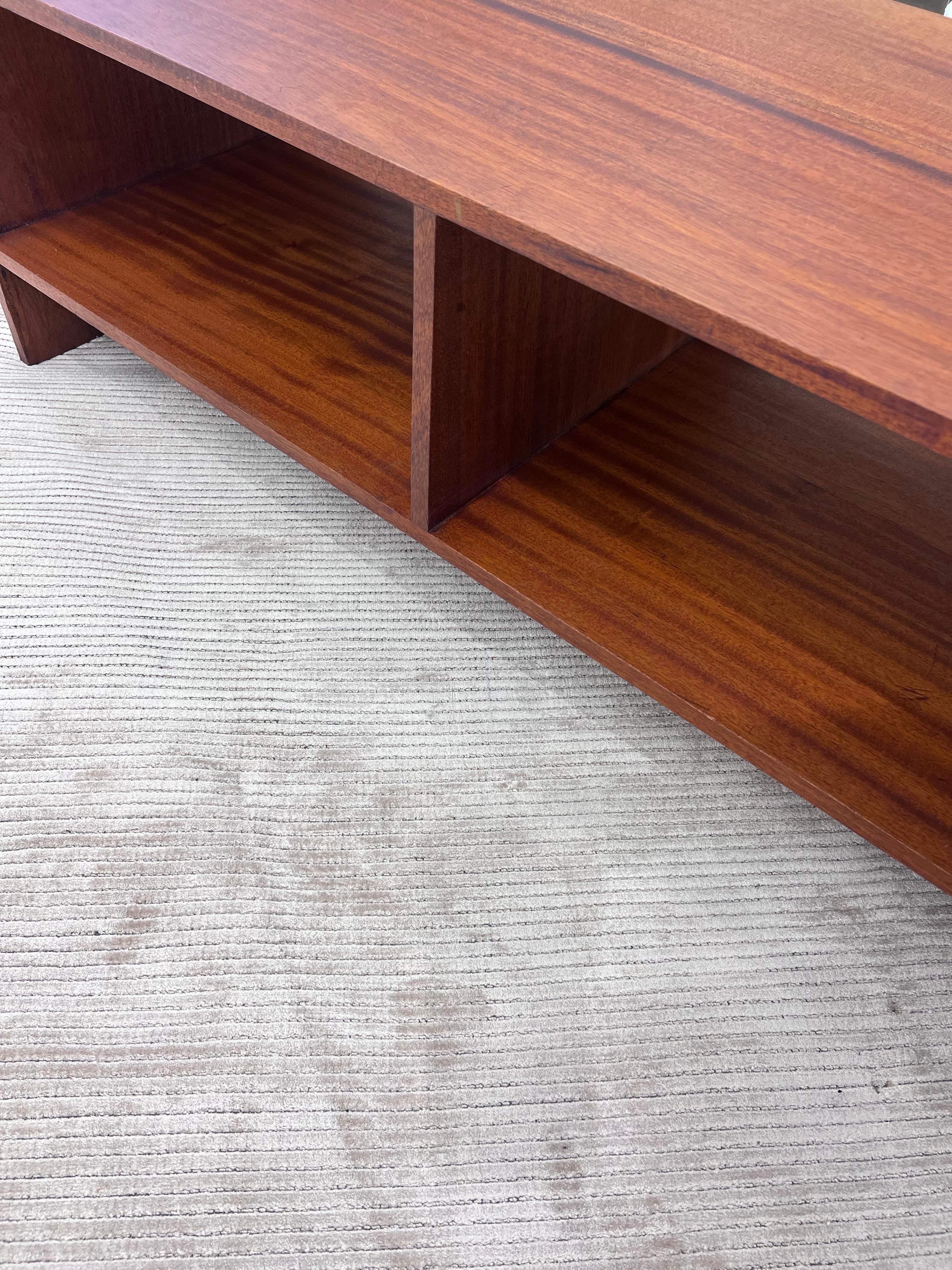 Vintage Mid century modern solid mahogany Two-tiered  waterfall coffee table  For Sale 5