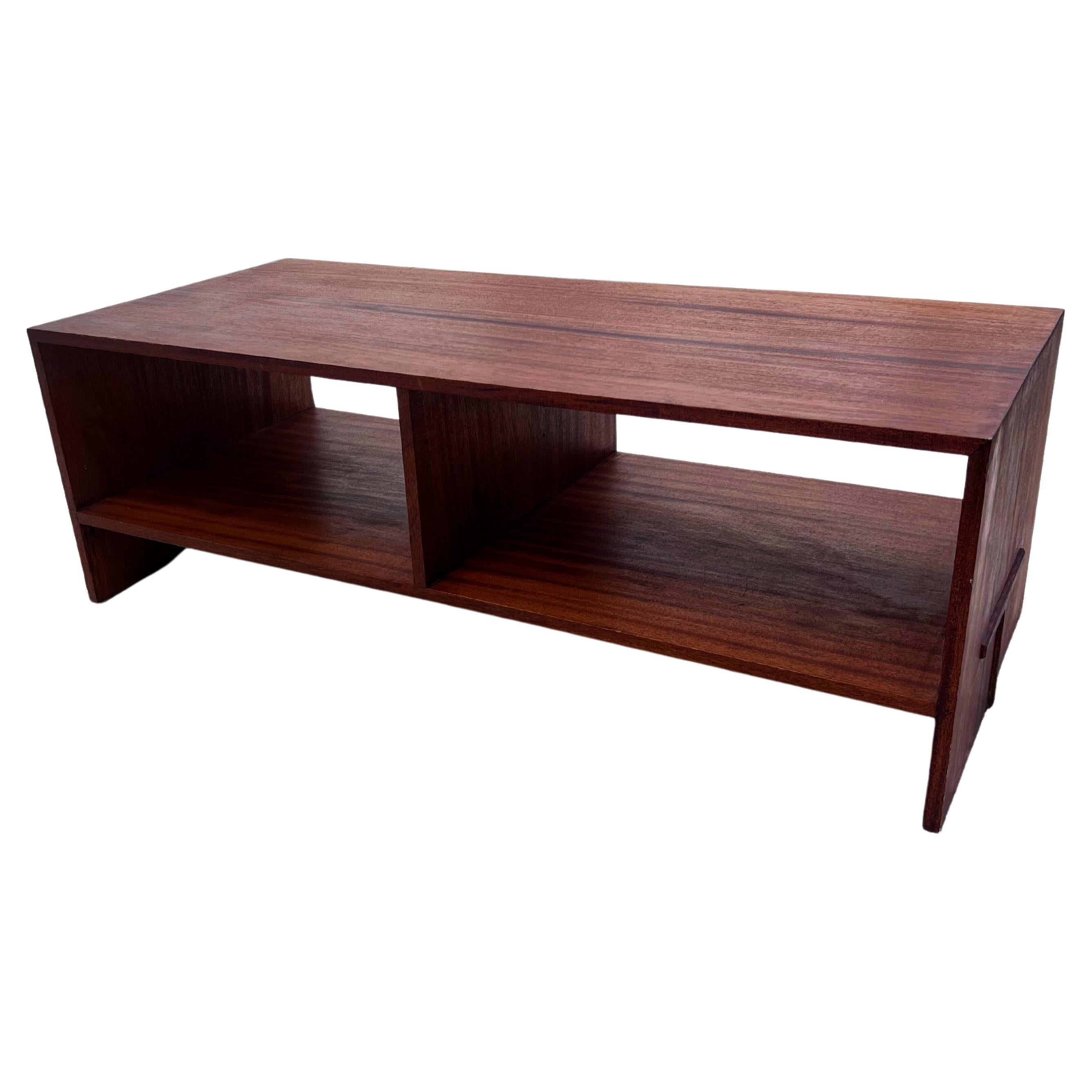 Vintage Mid century modern solid mahogany Two-tiered  waterfall coffee table  For Sale