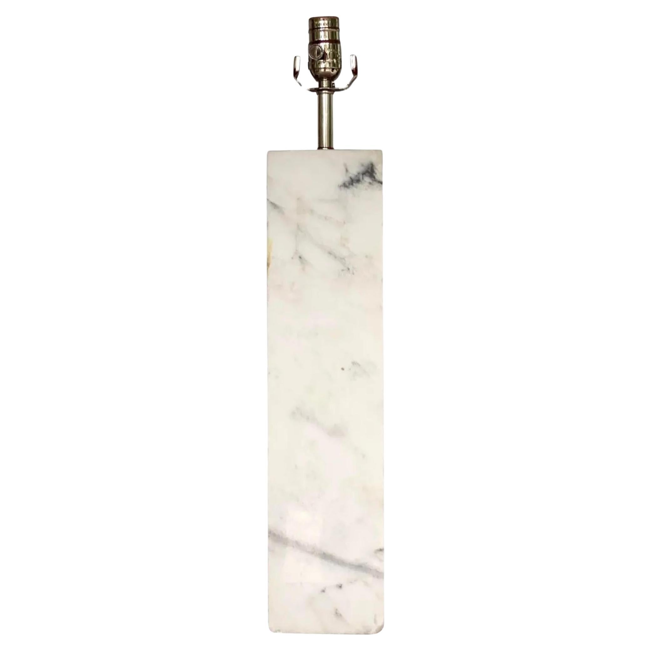 Vintage Mid-Century Modern Solid Marble Block Lamp