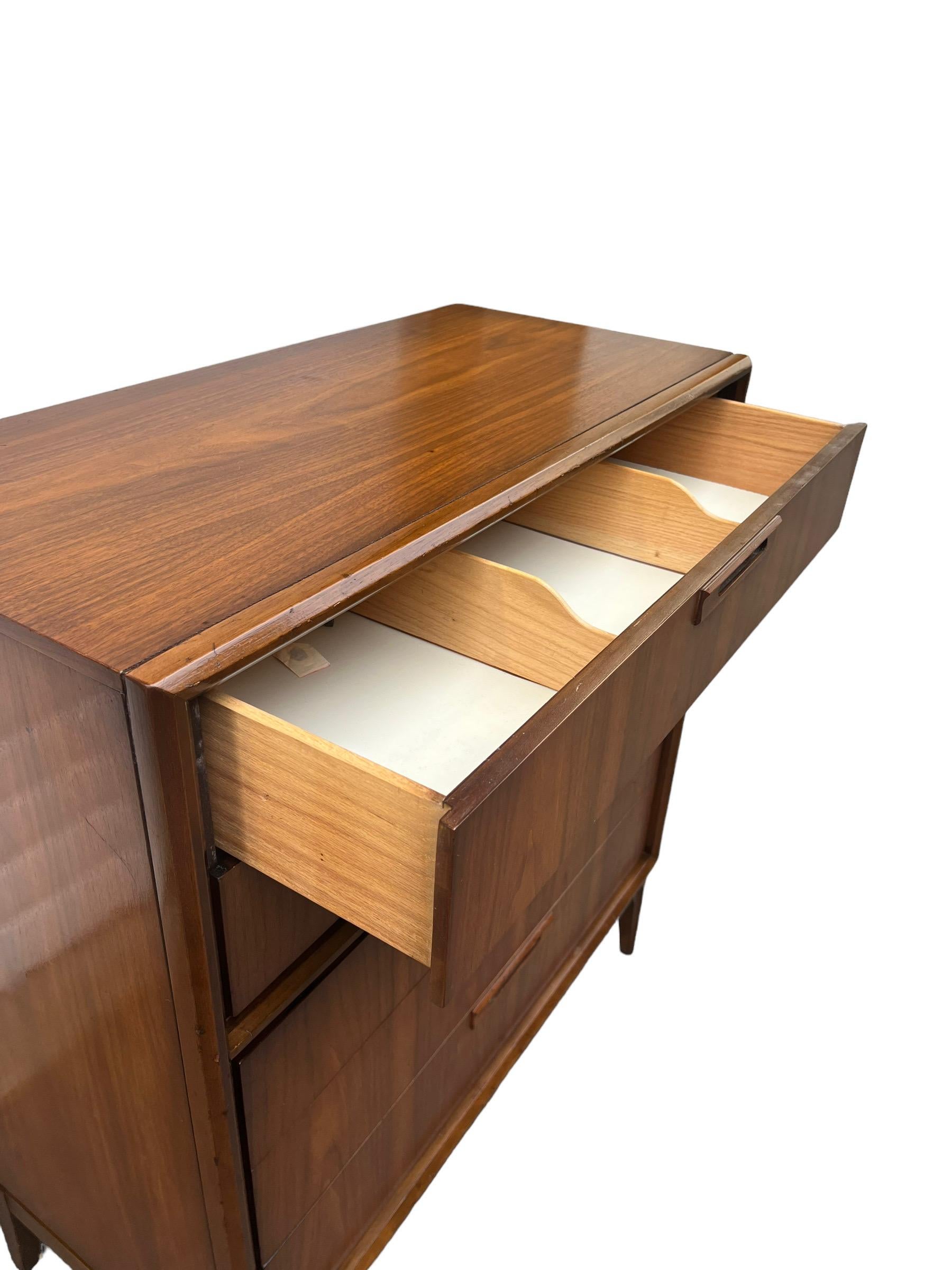 Vintage Mid Century Modern Solid Walnut Dresser and End Table Set For Sale 2