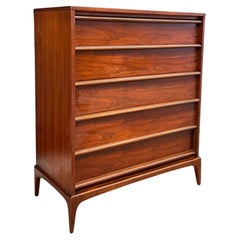 Vintage Mid Century Modern Solid Walnut Dresser by Lane Rhythm Line Dovetailed D