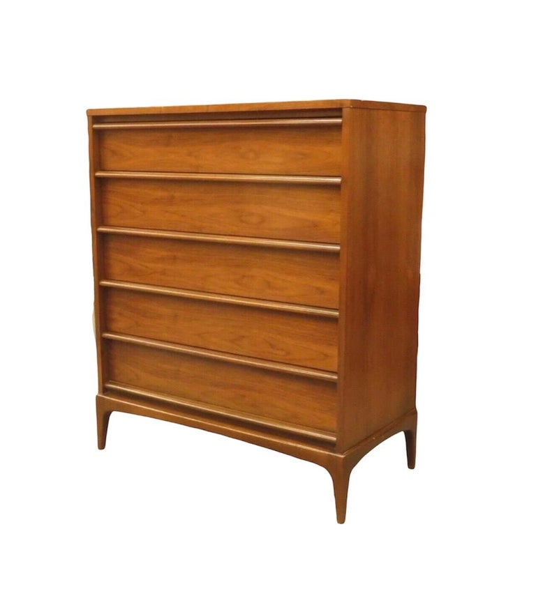 Vintage Mid-Century Modern Solid Walnut Dresser Set by Lane 1