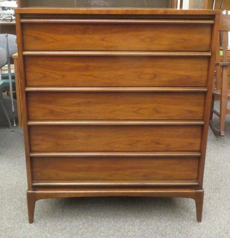 Vintage Mid-Century Modern Solid Walnut Dresser Set by Lane 2