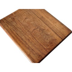 Vintage Mid-Century Modern Solid Walnut Pedestal Side Table, Swivels, 1960s