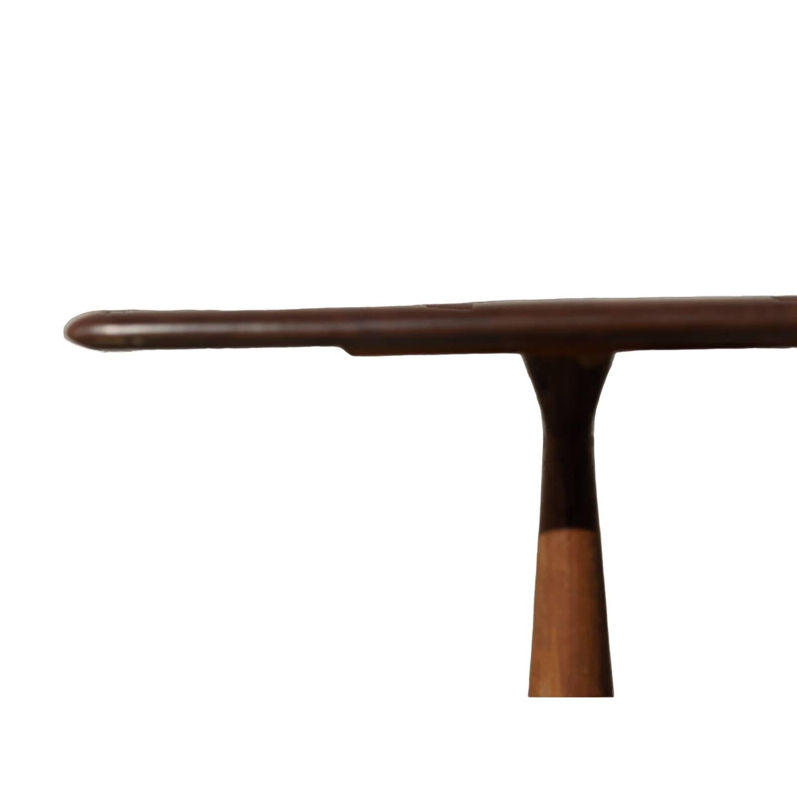 Wood Vintage Mid-Century Modern Solid Walnut Pedestal Side Table, Swivels, 1960s For Sale