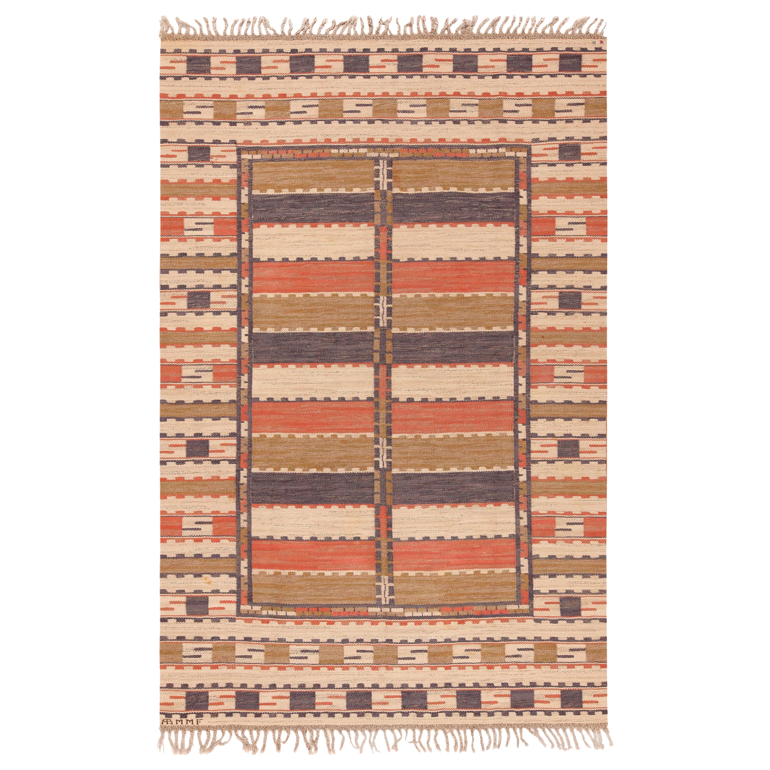 Vintage Mid Century Modern "Sommarmattan" di Marta Maas-Fjetterstrom 6' x 9'2"
