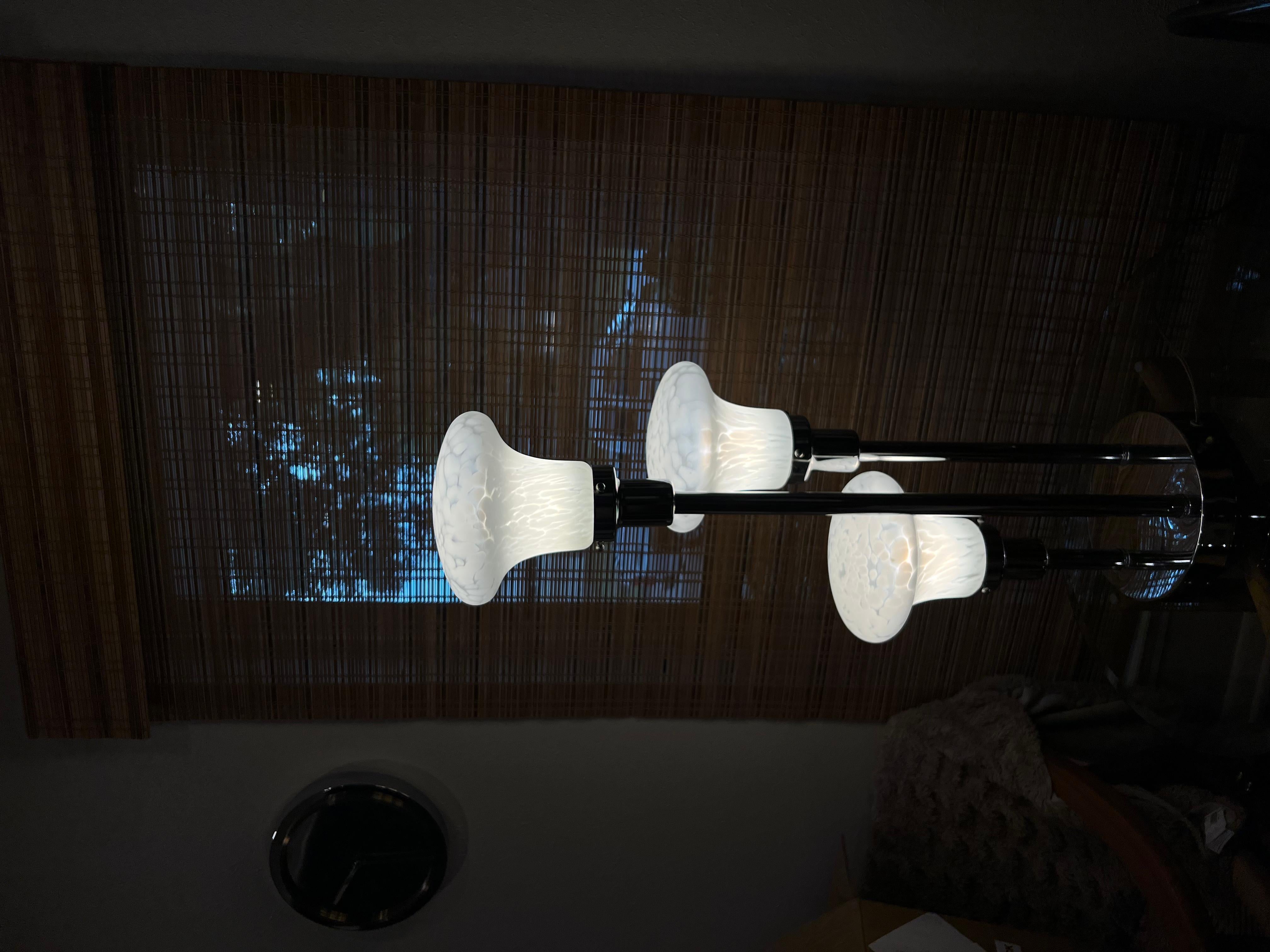 Fin du 20e siècle Lampe chromée de Murano Atomic, ère spatiale, moderne du milieu du siècle dernier en vente