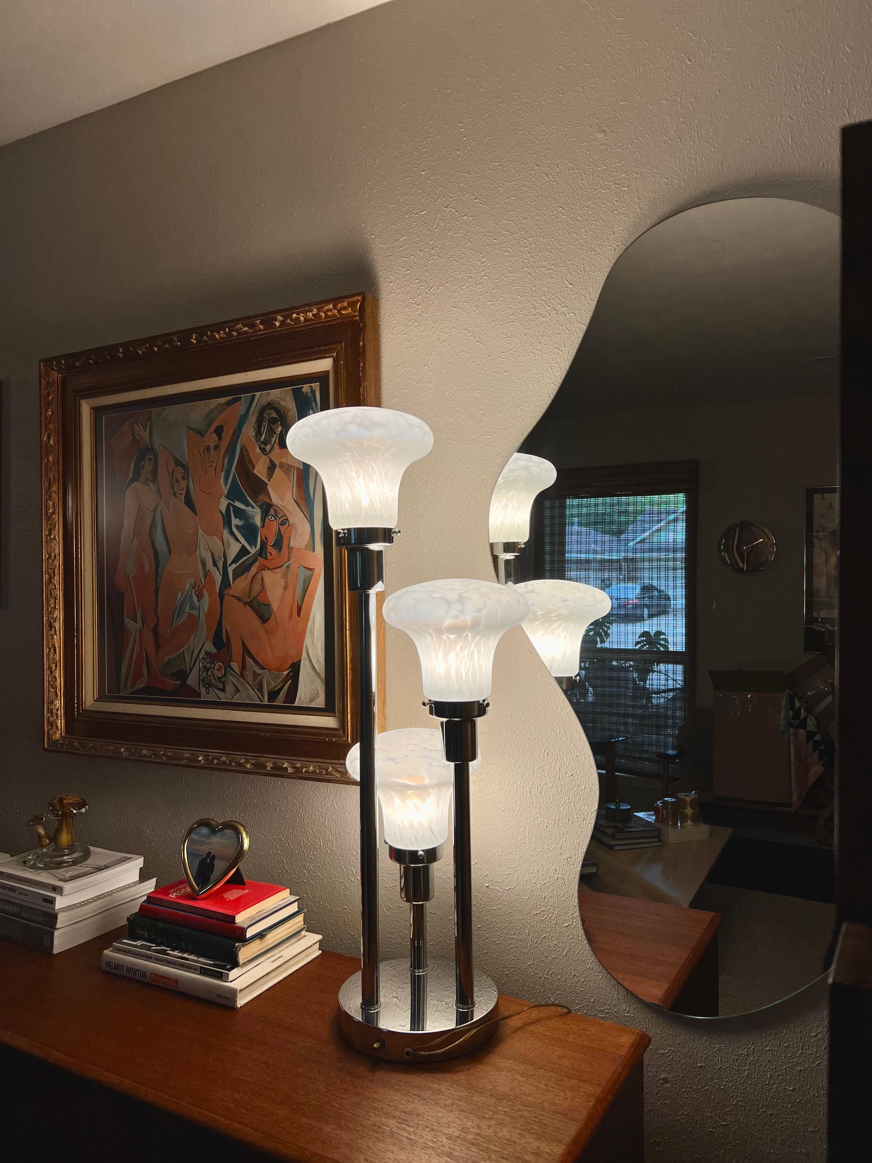 Lampe chromée de Murano Atomic, ère spatiale, moderne du milieu du siècle dernier en vente 1