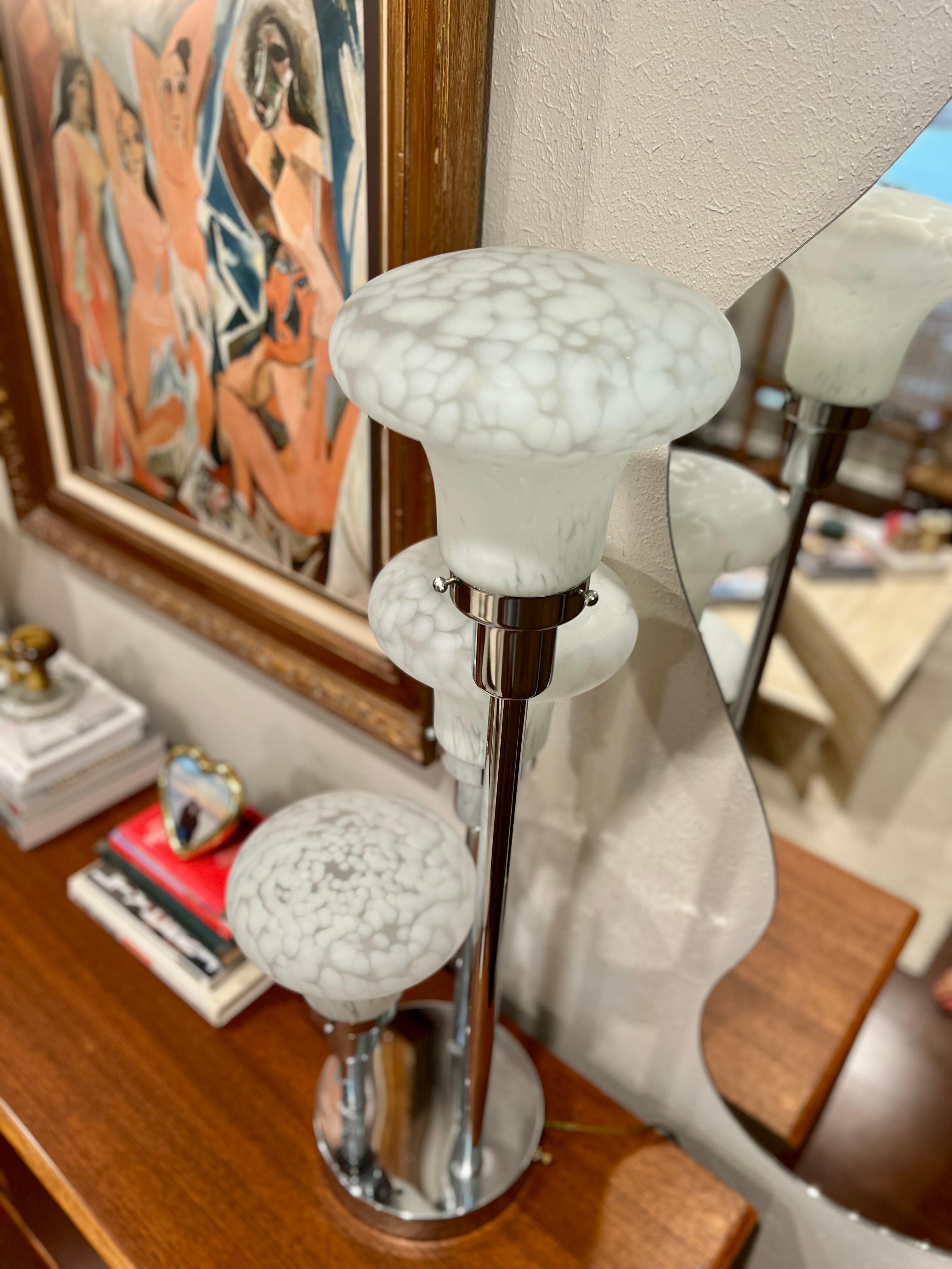 Lampe chromée de Murano Atomic, ère spatiale, moderne du milieu du siècle dernier en vente 2