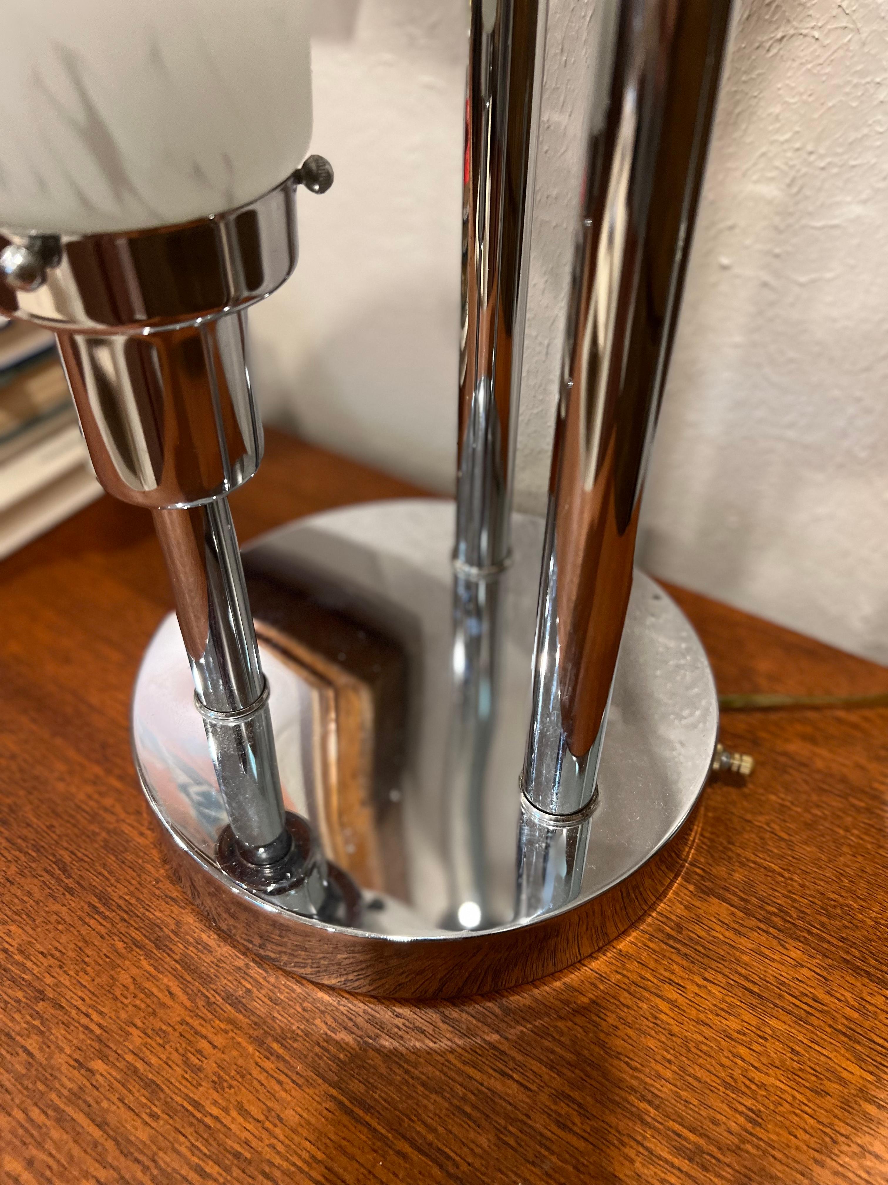 Vintage Mid-Century Modern Space Age Atomic Murano Chrome Lamp For Sale 1