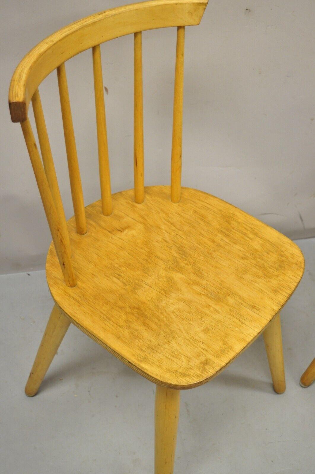Vintage Mid-Century Modern Spindle Bush Birch Maple Side Chairs, a Pair For Sale 3