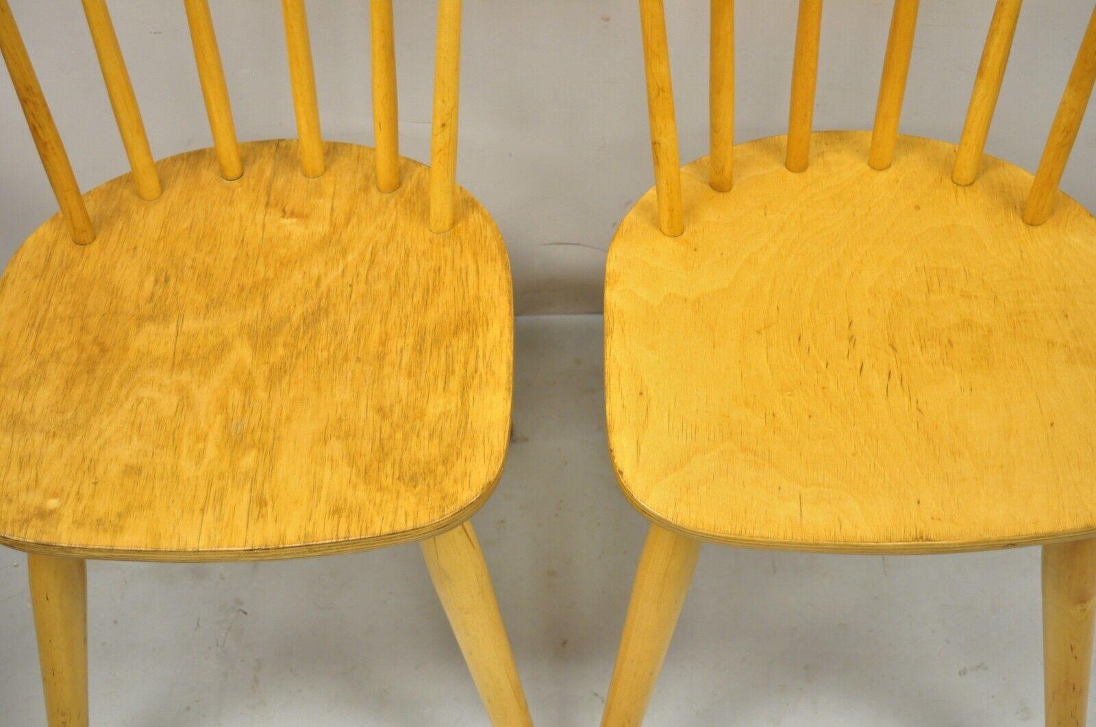 Vintage Mid-Century Modern Spindle Bush Birch Maple Side Chairs, a Pair For Sale 4