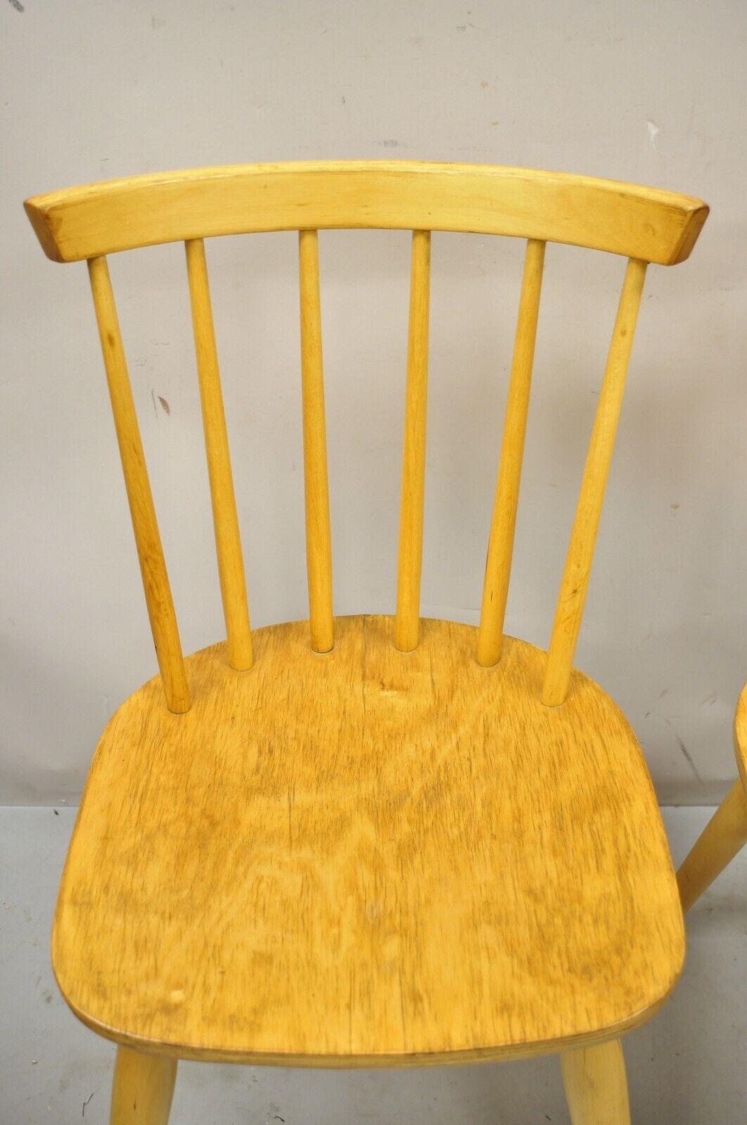 Paire de chaises d'appoint en bouleau érable, Vintage Mid-Century Modern, Spindle Bush en vente 4