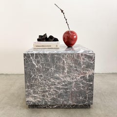 Vintage Mid-Century Modern Square Marble End Table / Display Stand