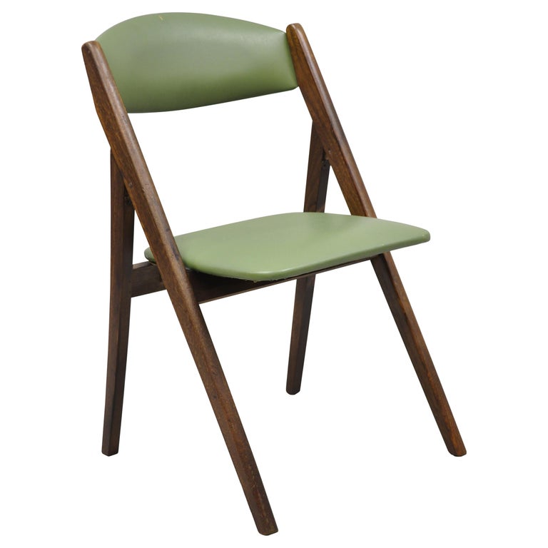 Vintage Mid Century Modern Stakmore, Vintage Wood Folding Chairs