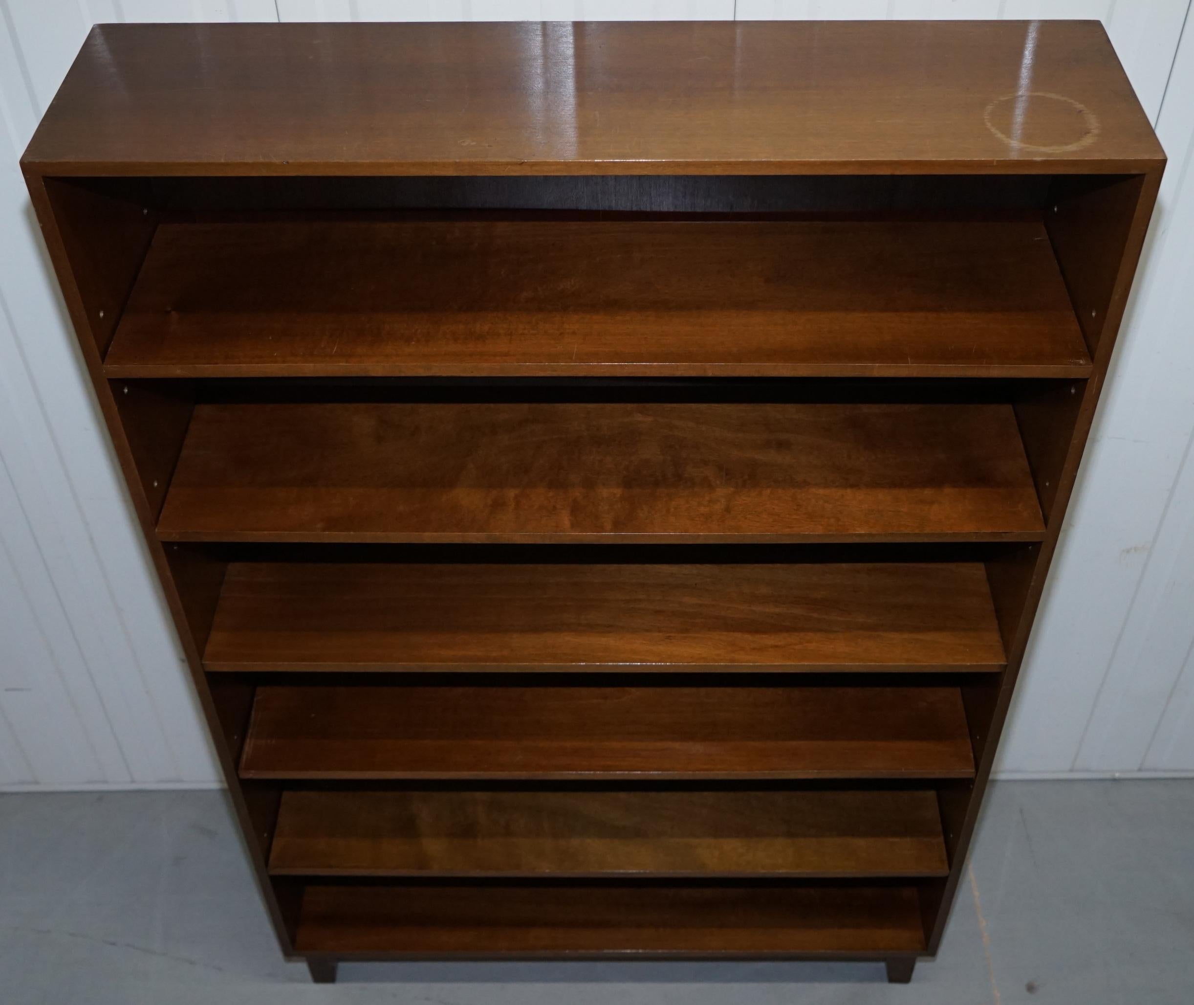 Hand-Crafted Vintage Mid-Century Modern Stamped Musterring Oberfl Behandlung Bookcase For Sale