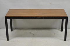 Table basse Vintage Mid Century Modern en métal acier et faux bois de rose stratifié