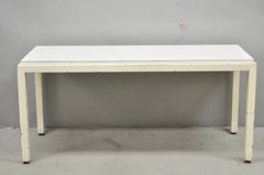 Vintage Mid Century Modern Steel Metal White Laminate Top Coffee Table Bench
