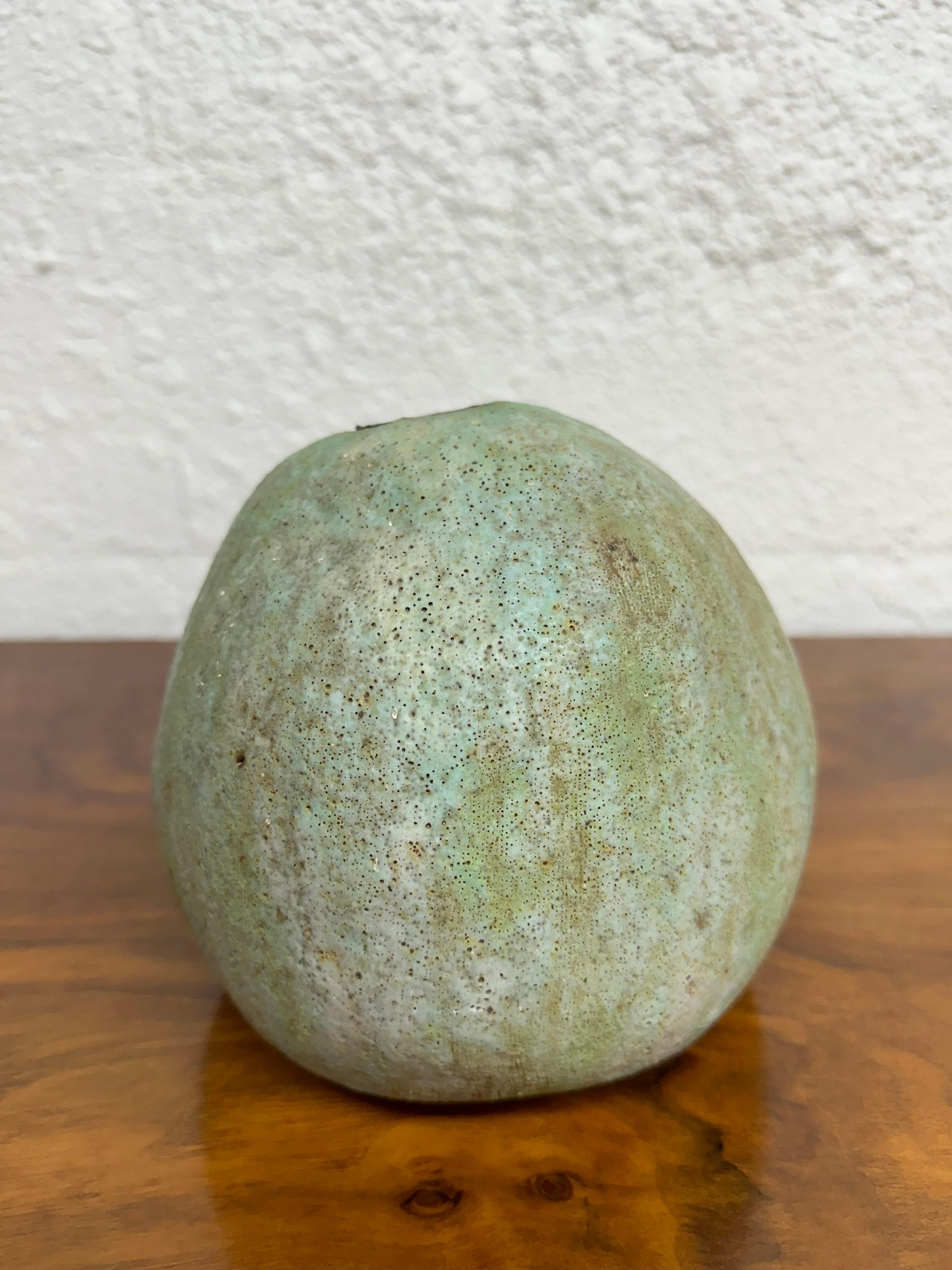 Brutalist Vintage Mid Century Modern Studio Pottery Ball Vase